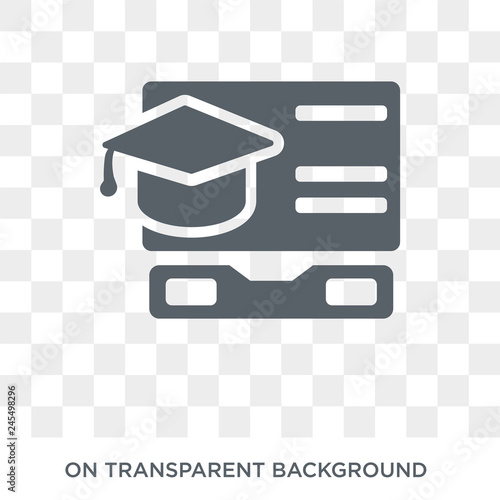 Mortarboard icon. Mortarboard design concept from  collection. Simple element vector illustration on transparent background.