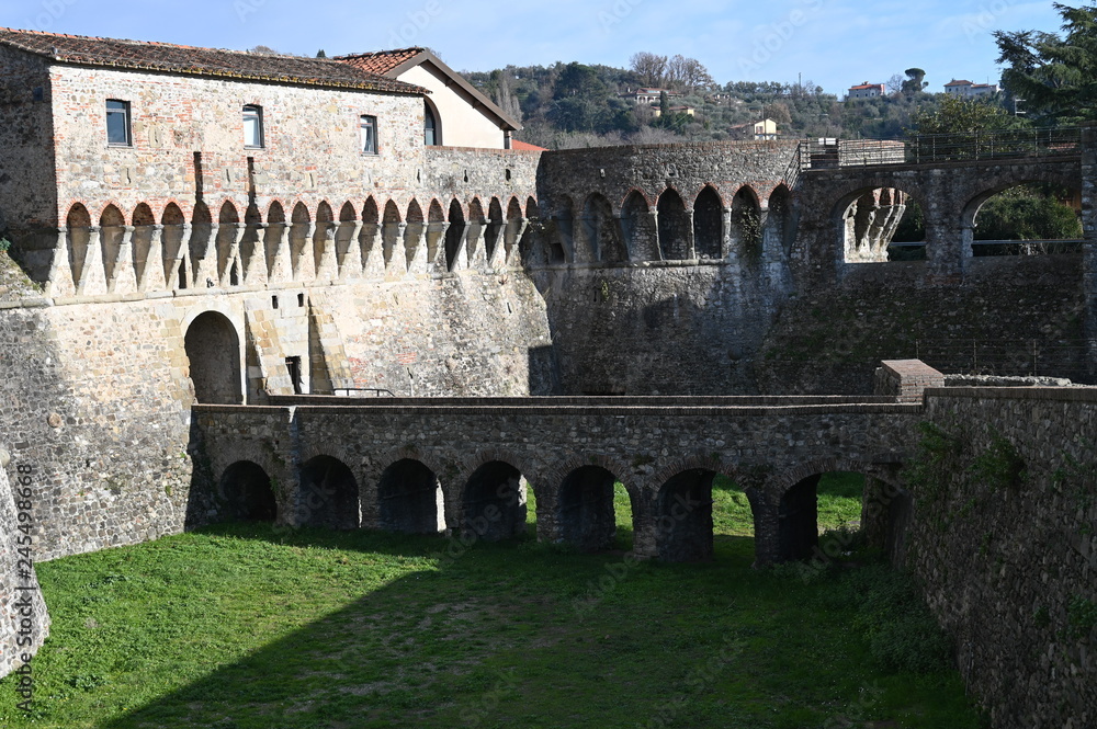 Firmafede medieval fortress in Sarzana, Liguria, Italy