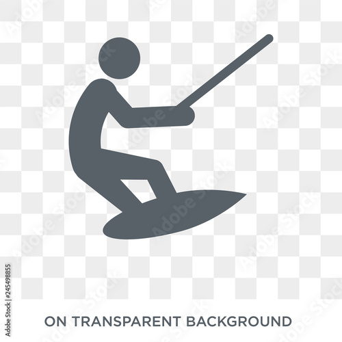 wakeboarding icon. Trendy flat vector wakeboarding icon on transparent background from sport collection. High quality filled wakeboarding symbol use for web and mobile