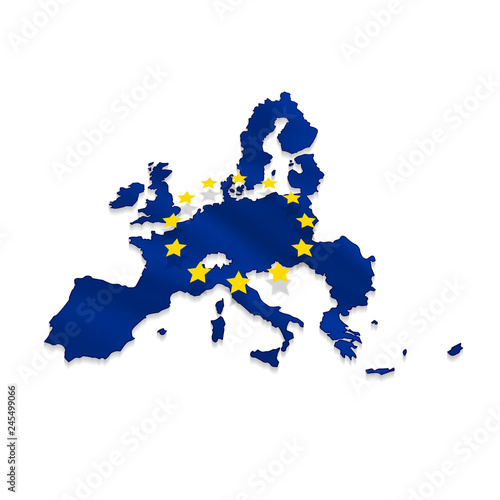 Map of european union in 3d.