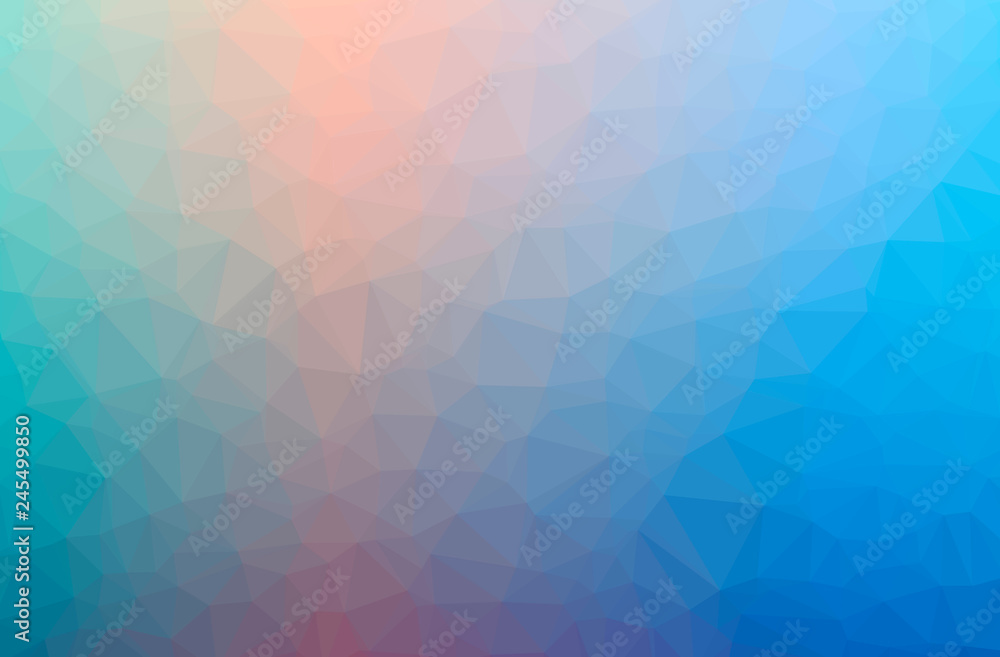 Illustration of abstract Blue And Orange horizontal low poly background. Beautiful polygon design pattern.