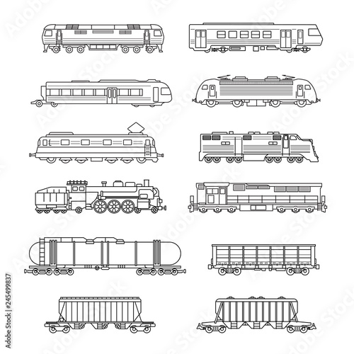Vector isolated trains and railcars set