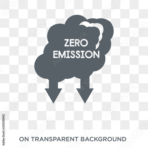 Zero emission icon. Trendy flat vector Zero emission icon on transparent background from smart home collection. High quality filled Zero emission symbol use for web and mobile