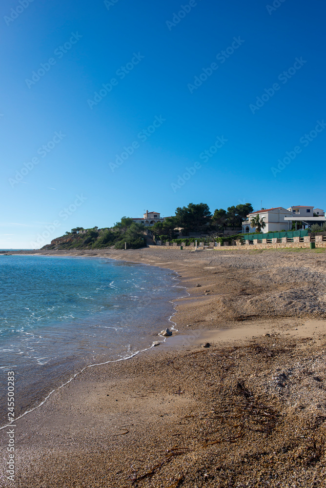 The ampolla beach on the coast of Tarragona