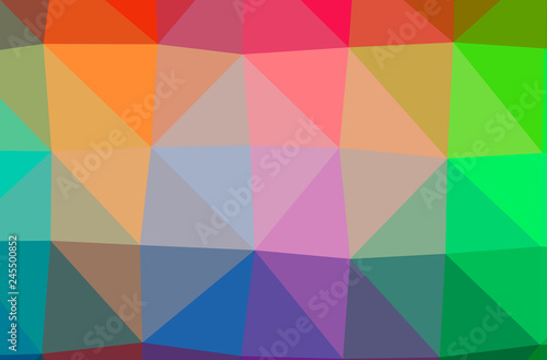 Illustration of abstract Green  Pink  Red horizontal low poly background. Beautiful polygon design pattern.