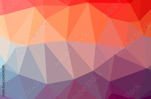 Illustration of abstract low poly red horizontal background.