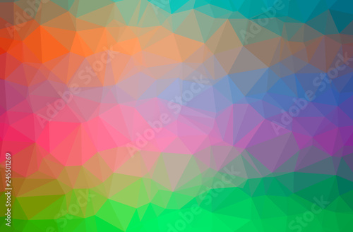 Illustration of abstract Blue  Green  Pink  Red horizontal low poly background. Beautiful polygon design pattern.