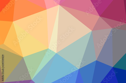 Illustration of abstract low poly orange horizontal background.