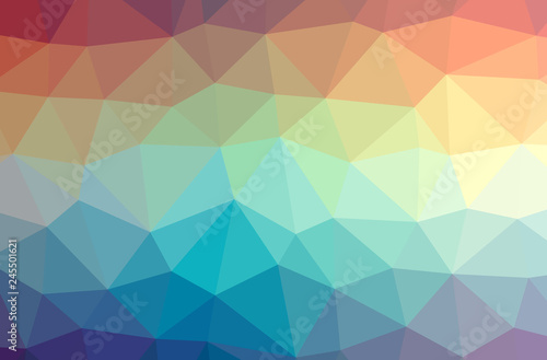Illustration of abstract Blue And Yellow horizontal low poly background. Beautiful polygon design pattern.