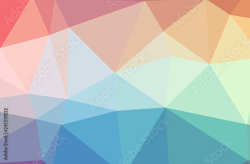 Illustration of abstract Blue  Red  Purple And Green horizontal low poly background. Beautiful polygon design pattern.