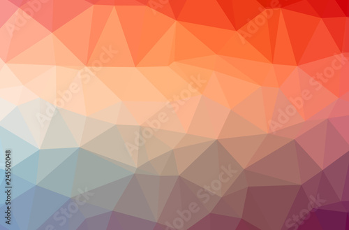 Illustration of abstract Orange, Pink, Red horizontal low poly background. Beautiful polygon design pattern.