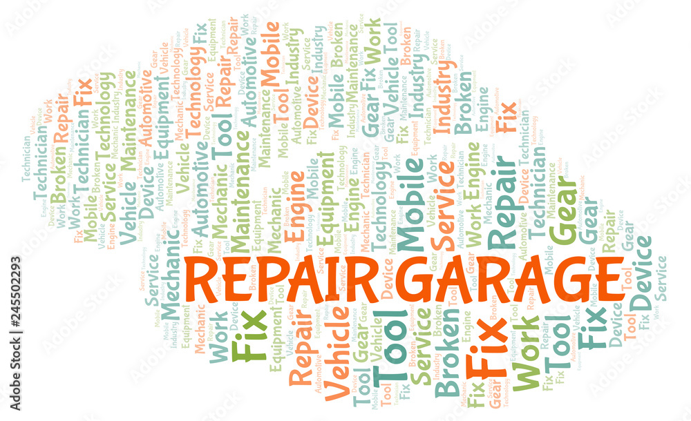 Repair Garage word cloud.