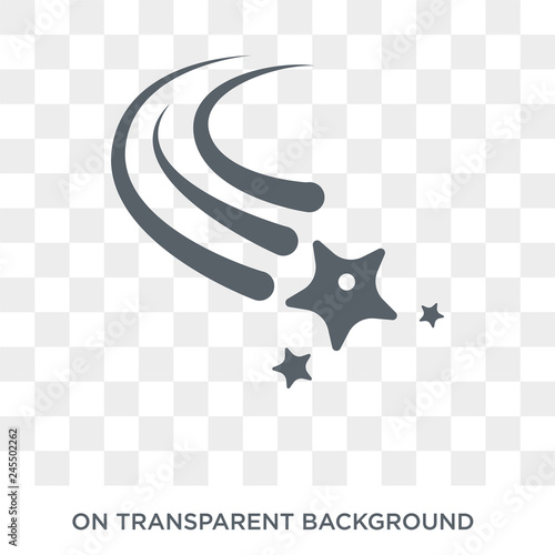 Falling star icon. Falling star design concept from Astronomy collection. Simple element vector illustration on transparent background.