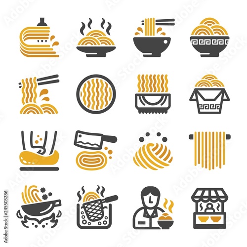 noodle icon set,vector and illustration photo
