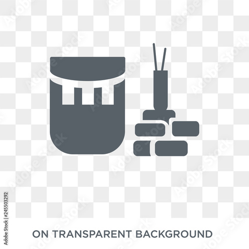 Earth sauna icon. Trendy flat vector Earth sauna icon on transparent background from sauna collection. High quality filled Earth sauna symbol use for web and mobile