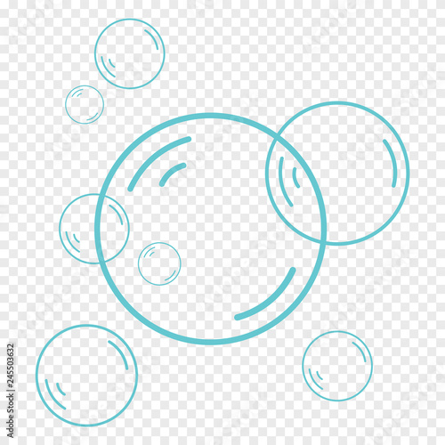 Soap Bubbles on Transparent Background. Vector Illustration.