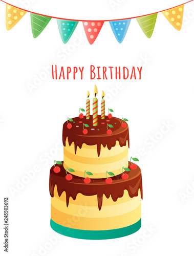 Birthday. Vector background. Postcard. Eps10