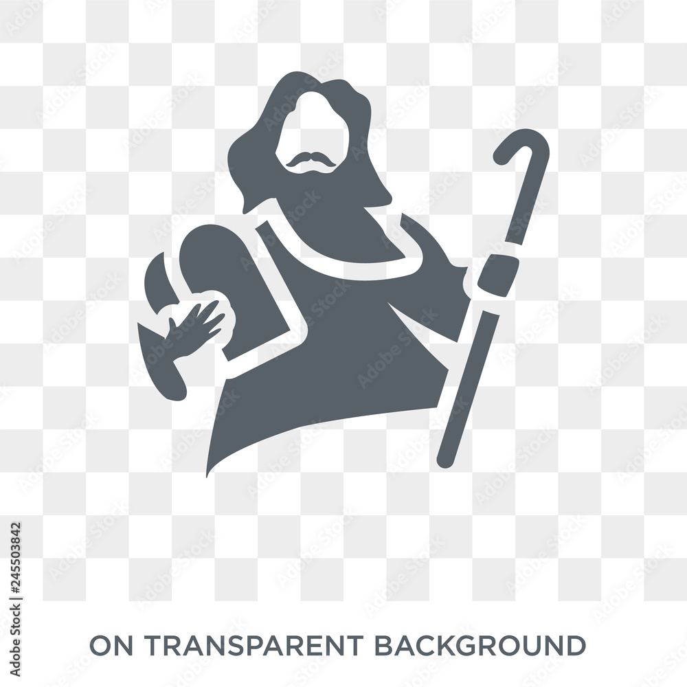 Moses icon. Trendy flat vector Moses icon on transparent background