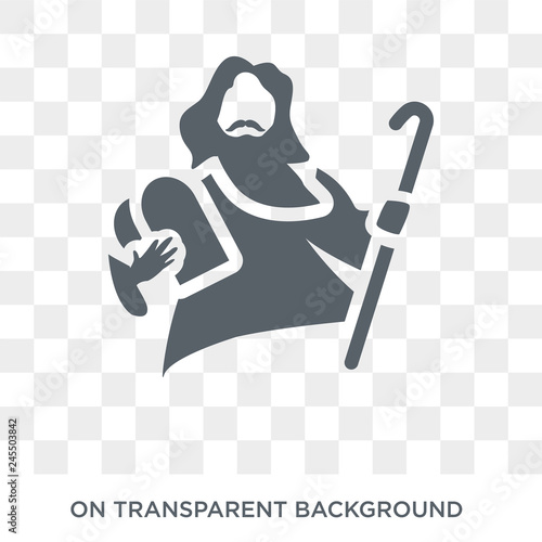 Moses icon. Trendy flat vector Moses icon on transparent background from Religion  collection. High quality filled Moses symbol use for web and mobile