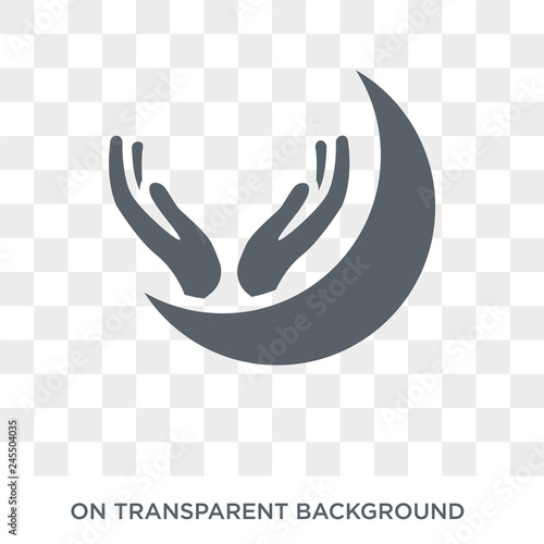 Islamic Pray icon. Trendy flat vector Islamic Pray icon on transparent background from Religion  collection. High quality filled Islamic Pray symbol use for web and mobile