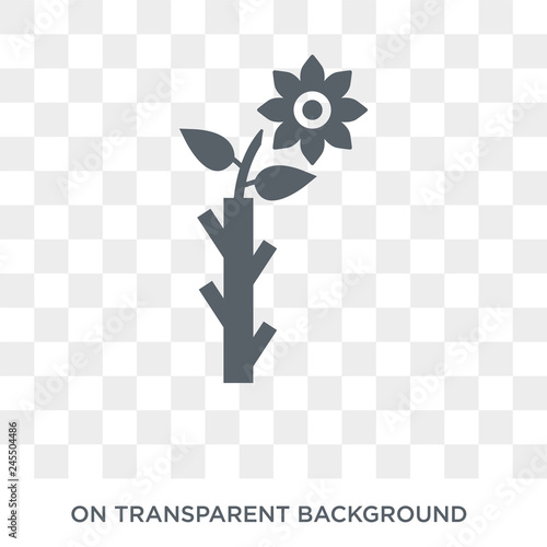 Budding Staff icon. Trendy flat vector Budding Staff icon on transparent background from Religion  collection. High quality filled Budding Staff symbol use for web and mobile