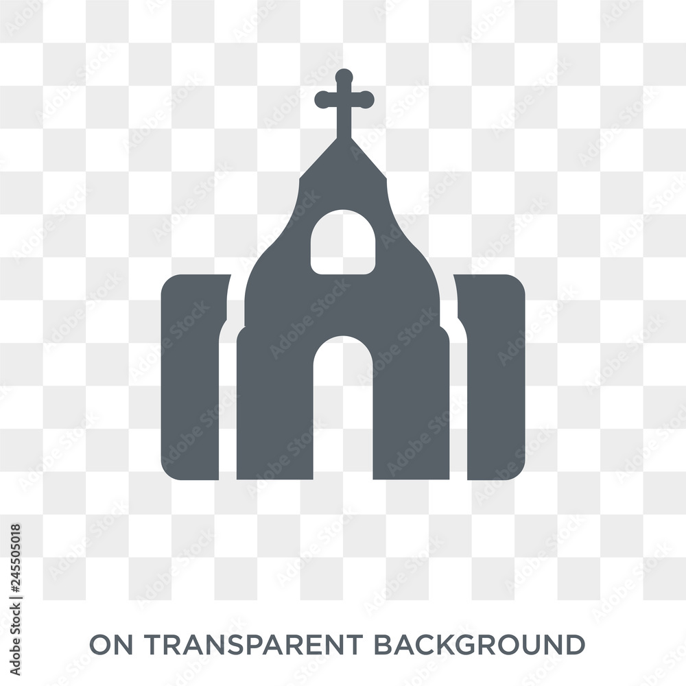 Monastery icon. Trendy flat vector Monastery icon on transparent background from Religion collection. High quality filled Monastery symbol use for web and mobile