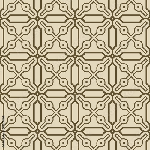 Retro ornament. modern square geometric pattern. Seamless vector illustration. for interior design, printing, wallpaper, fill pattern. beige color