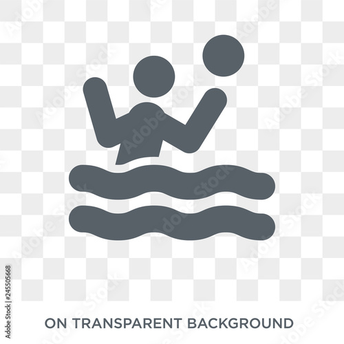 People playing Waterpolo icon icon. Trendy flat vector People playing Waterpolo icon on transparent background from Recreational games collection. High quality filled People playing Waterpolo symbol