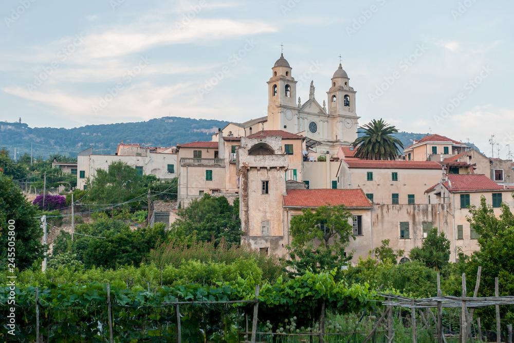 San Pietro Apostolo church located in Borgio, Italy near Savona and Genua