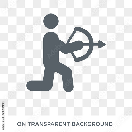 People playing Archery icon icon. Trendy flat vector People playing Archery icon on transparent background from Recreational games collection. High quality filled People playing Archery symbol use for