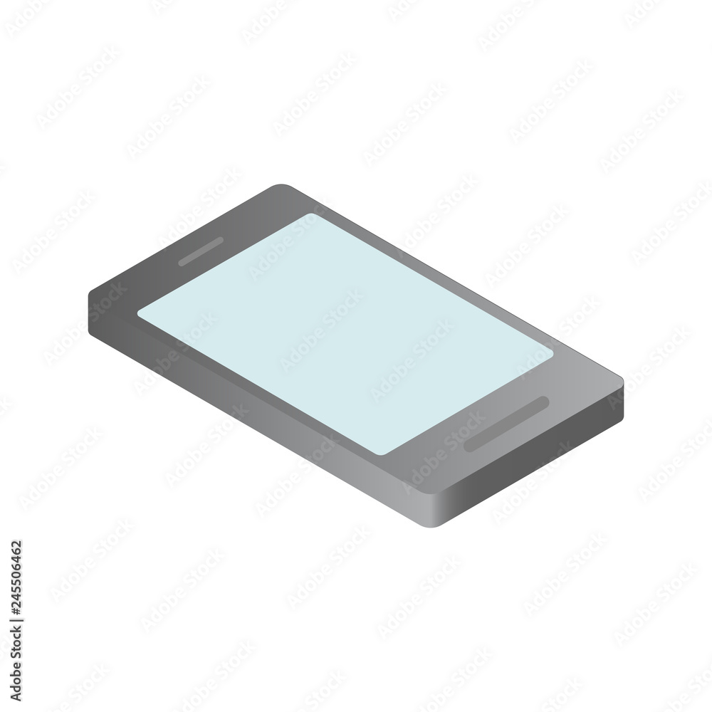 Vector gray isometric mobile phone. Isometric icon. Vector gray isometric mobile phone. Isometric icon.
