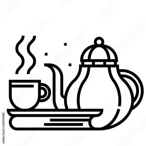 Tea time Line illustration