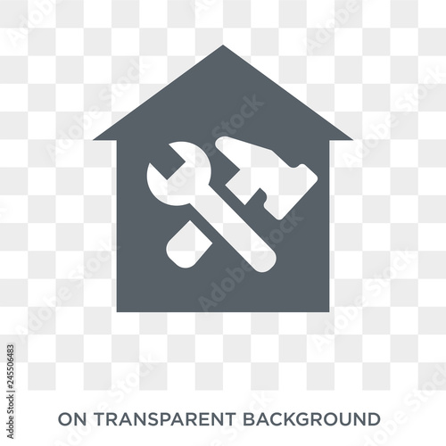 Home repair icon. Home repair design concept from Construction collection. Simple element vector illustration on transparent background.