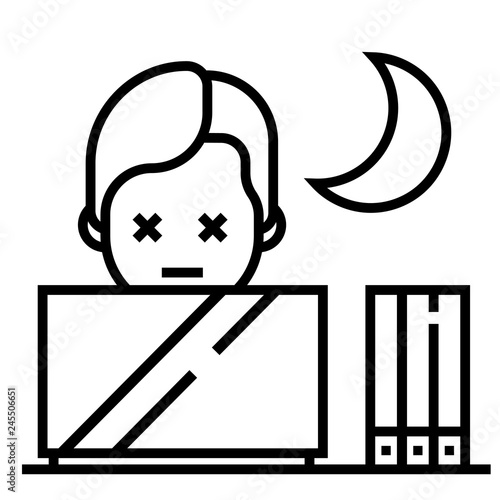 Don't overworked yourself Line illustration