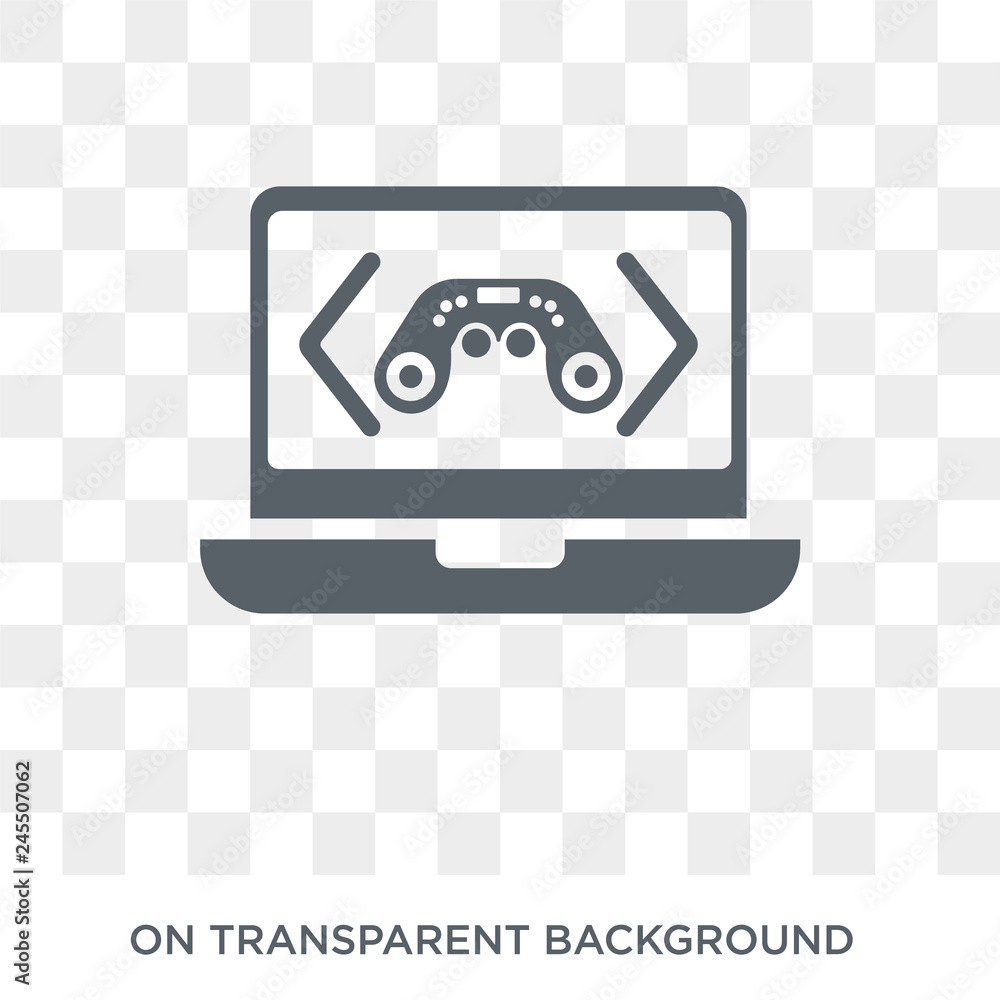 Game development icon. Trendy flat vector Game development icon on transparent background from Programming collection. High quality filled Game development symbol use for web and mobile Game development icon. Trendy flat vector Game development icon on transparent background from Programming collection. High quality filled Game development symbol use for web and mobile