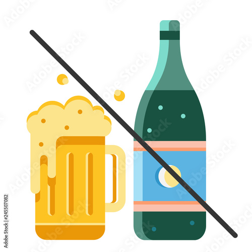 No alcohol flat illustration