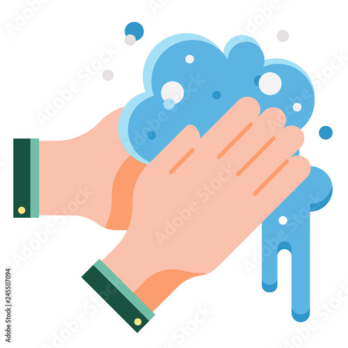 Hand washing flat illustration