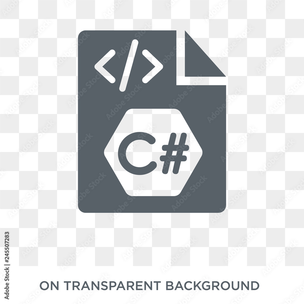 C sharp icon. Trendy flat vector C sharp icon on transparent background ...