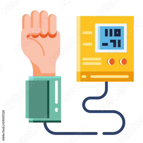Blood pressure test flat illustration