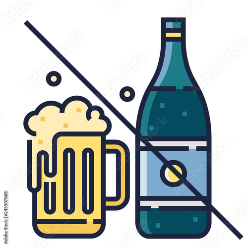 No alcohol LineColor illustration