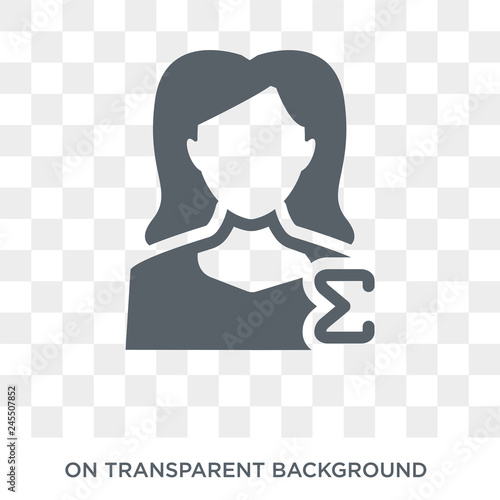 Mathematician icon. Trendy flat vector Mathematician icon on transparent background from Professions collection. High quality filled Mathematician symbol use for web and mobile