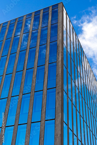 Modren glass facade building architecture