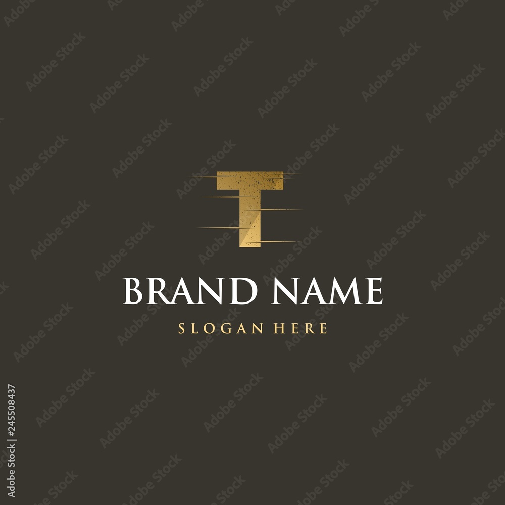 Letter T Gold Texture Abstract Creative Business Logo Letter T Gold Texture Abstract Creative Business Logo