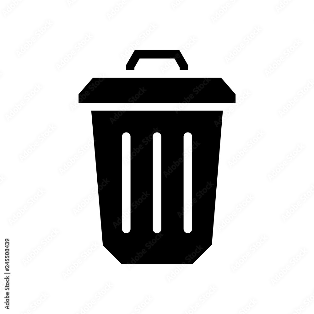 Trash bin or trash can symbol icon or logo Trash bin or trash can symbol icon or logo