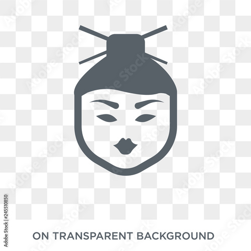 Chinese face icon. Trendy flat vector Chinese face icon on transparent background from People collection. High quality filled Chinese face symbol use for web and mobile