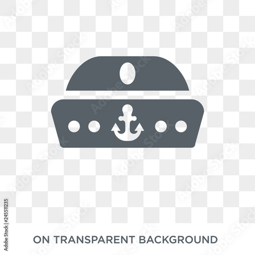 Sailor Hat icon. Trendy flat vector Sailor Hat icon on transparent background from Nautical collection. High quality filled Sailor Hat symbol use for web and mobile