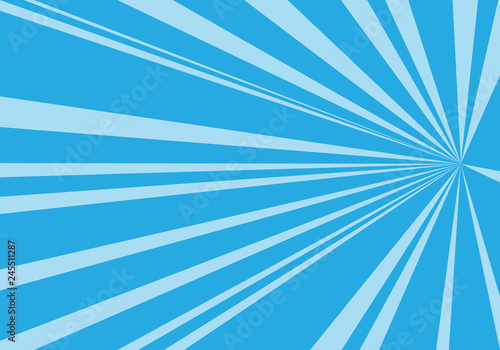 Abstract blue tone speed zoom direction for comic background vector illustration.
