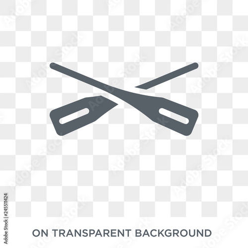 Oars icon. Trendy flat vector Oars icon on transparent background from Nautical collection. High quality filled Oars symbol use for web and mobile