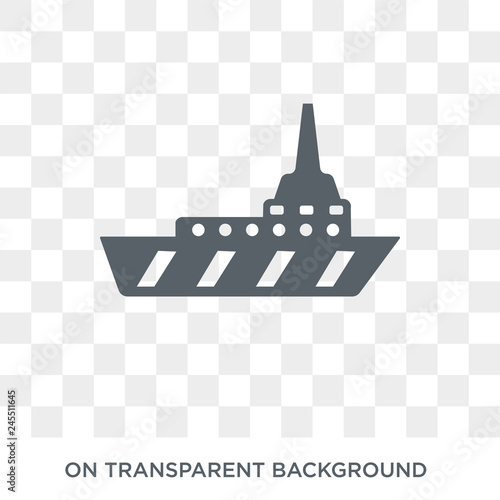 Frigate icon. Trendy flat vector Frigate icon on transparent background from Nautical collection. High quality filled Frigate symbol use for web and mobile