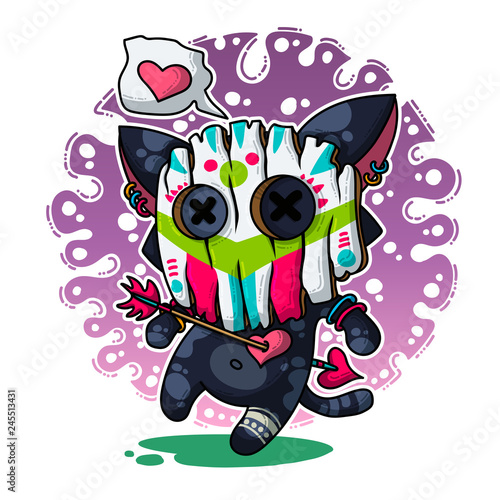 Vector illustration about Shaman in love